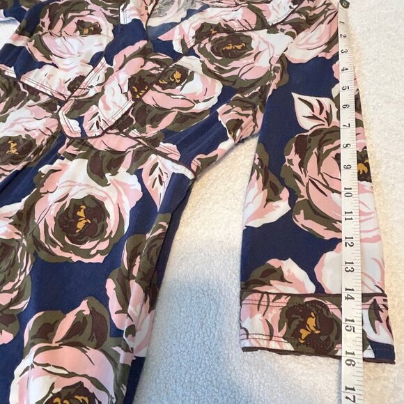 Boden mini dress/tunic in deep blue w pink floral SIZE 6P - Picture 12 of 12